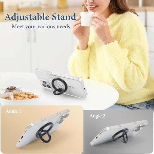 Magnetic Phone Ring for MagSafe Grip [Super Magnet] Stylish Twinkle Ring Holder Stand with, Mag Safe Accessory for iPhone 16/15/14/13 Pro Max Plus - Image 6