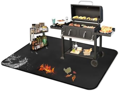 60*40 Inch Outdoor Mat, Double-Sided Waterproof & Fireproof Under Grill Mat by HEATFOUNDER