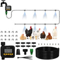 Misters for Outside Patio with Timer, 33FT/10M Chicken Coop Misting System for Cooling with 8 Brass Nozzles, Outdoor Mister for Patio Backyard Garden Greenhouse Livestock by Unknown