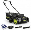 Sun Joe Cordless Scarifier & Dethatcher with 5 Depth Positions & 600W Brushless Motor, 15-Inch Cutting Width - Heavy-Duty Yard Trimmer Machine for Gardening Care and Lawn Maintenance, 24V-X2-DTS15 by SunJoe