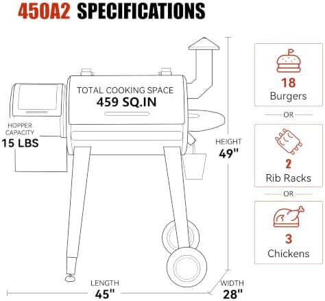 Z GRILLS 450A2 Wood Pellet Grill Smoker, PID V3.0, 459 Sq in, Bronze - Image 2