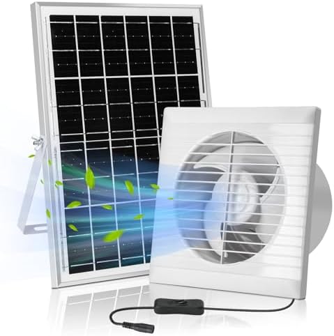blessny 6" Solar Exhaust Fan for Greenhouse, Chicken Coop, Shed & Pet House by blessny