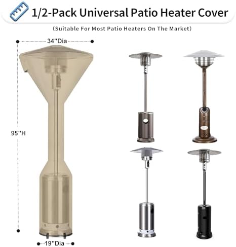 OutdoorLines Waterproof Patio Heater Covers with Zipper and Storage Bag, - Image 3