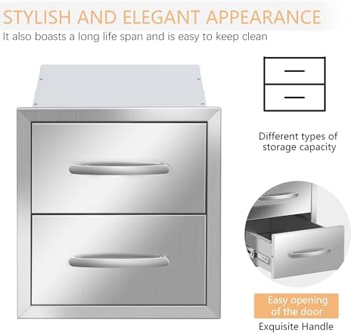 Outdoor Kitchen Drawers 14" W x 15" H x 23" D Stainless Steel - Image 4