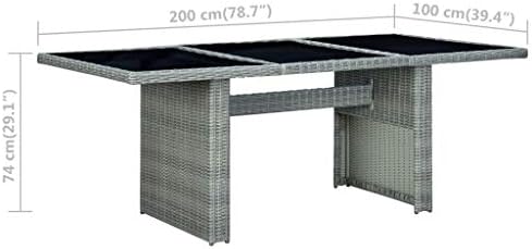 Outdoor Tables Dining Table for Patio, Garden or Backyard, Light Grey Mesa Exterior Furniture - for Deck, Kitchen, Bar, Balcony, Outside - Image 2