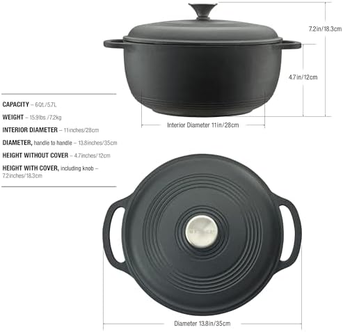 Mercer Culinary Enameled Cast Iron Round Dutch Oven, 6 qt., Matte Black - Image 5