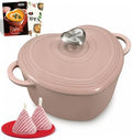 Overmont Enameled Cast Iron Dutch Oven - 2QT Pink Heart-Shaped Mini Pot by Overmont