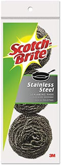 Scotch-Brite 214C Metal Scrubbing Pads, 2 1/2-Inch x 2 3/4-Inch, Stainless Steel, Silver, 3/Pk, 8 Pks/CT by Unknown