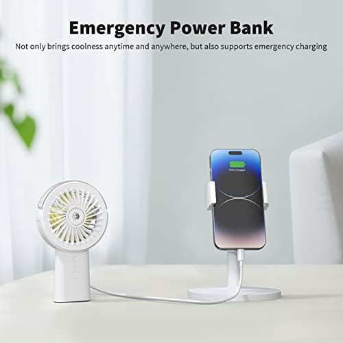 Otlonpe Handheld Misting Fan Portable, Small Personal Hand Held Rechargeable Mist Fan Water Spray, 4000mAh Battery Operated Hand Mister Fans 3-Speed, 4-15 Hrs Runtime for Travel Home Office Outdoor - Image 4