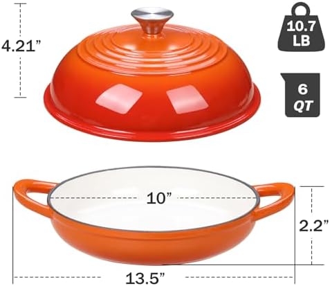 6 QT Enameled Cast Iron Round Bread Oven, Sourdough Dutch Oven - Image 5