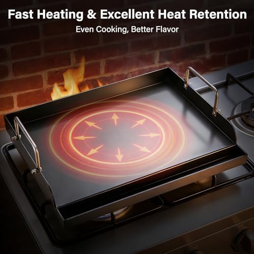 Nonstick Cast Iron Griddle for Gas Grill Griddle 25" x 16" Flat Top Griddle - Image 6