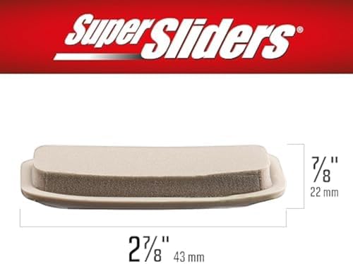 Super Sliders 2.87" x 0.87" Self-Stick Rectangle Furniture Sliders for Carpet and Outdoor Surfaces, Adhesive Indoor/Outdoor Furniture Moving Pads for Chairs and Tables, Set of 12, Beige - Image 5