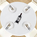 LUSHVIDA Round Tablecloth, Fitted Table Cloth for 45"-56" Tables, White by LUSHVIDA