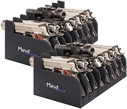 MIND&ACTION Foam Pistol Rack for Gun Safe, Gun Cabinet Accessories, Pistols Holder Storage Organizer, Revolver Firearm Handgun Rack Stand Display by MindAction