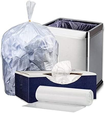 Plasticplace 7-10 Gallon Trash Bags │ 6 Microns │ Clear Garbage Can High Density Liners │ 24" x 24’" (1000 Count) by Plasticplace