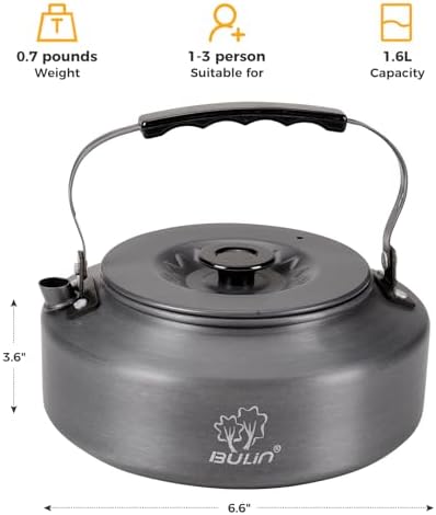 Bulin Camping Kettle, 1.6L Large Portable Stovetop Camp Tea Coffee Pot - Image 2