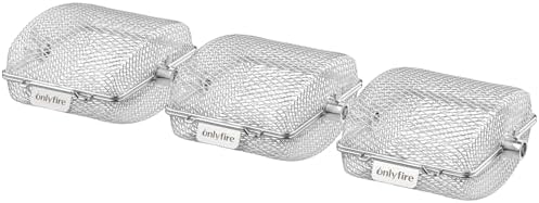 onlyfire Stainless Steel Rotisserie Basket Kit, Set of 3 by onlyfire