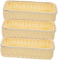 Woven Storage Basket 3 Piece Set PP Rectangular Beige Rustic by Ciieeo