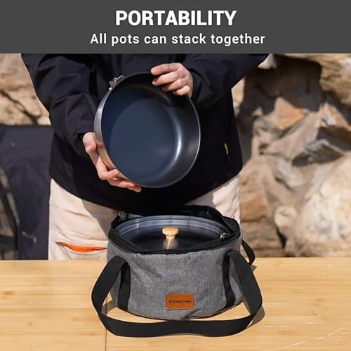 KingCamp Camping Cookware Set, 304 Stainless Steel Camping Pot for 4-6 - Image 3