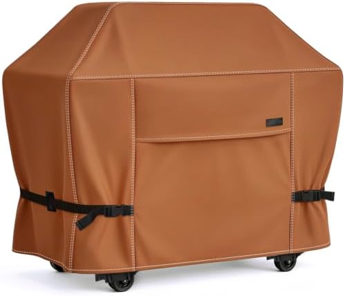 NettyPro Grill Cover Heavy Duty Waterproof 48 inch, Outdoor 2-3 Burners Gas BBQ Cover for Outside Weber, Char-Broil, Brinkmann, Nexgrill Barbecue, Brown by NettyPro