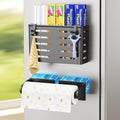 Magnetic Kitchen Organizer Set, Storage Basket & Paper Towel Holder by Mystozer