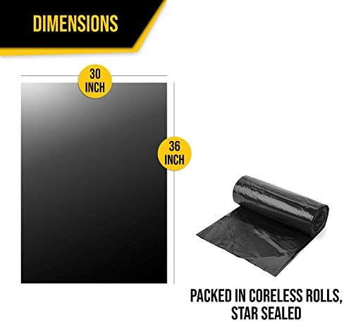 Aluf Plastics 20-30 Gal Black Trash Bags, Star Seal, 36" x 30" Pack of 100 - Image 3