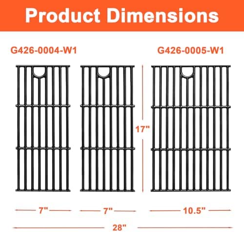 DELSbbq 17" Cast Iron Grill Grates for Charbroil Performance 4 Burner - Image 2