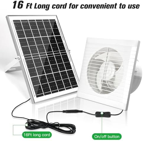 blessny 6" Solar Exhaust Fan for Greenhouse, Chicken Coop, Shed & Pet House - Image 3