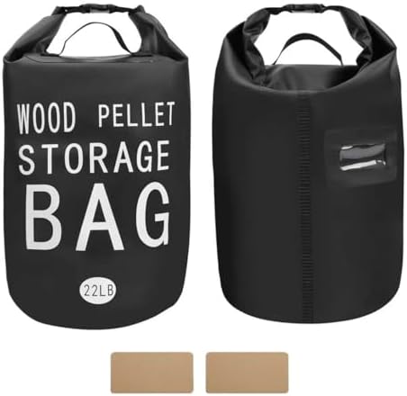 22LB Waterproof Wood Pellet Storage Bag-Dual Handles, Label Pocket(2 Pack) by Unknown