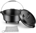 Joyfair Pre-seasoned Cast Iron Camp Dutch Oven, 5QT Pot & 2QT Skillet Lid by Joyfair