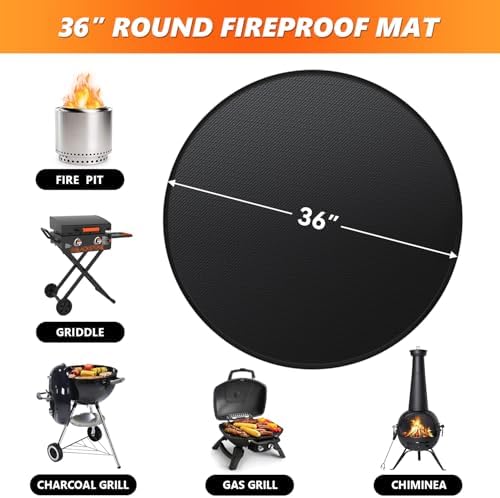 36'' Fire Pit Mat for Solo Stove Bonfire, Double-Sided Fireproof Under Grill Mat Deck Patio Protector Pad, Round BBQ Mat for Solo Stove Accessories, Easy to Clean, Reusable - Image 6