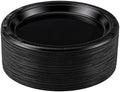 Plastic Plates 9 Inch Plastic Solid Round Party Dessert Dinner Plates for Weddings Party BBQs Birthday Camping and Anniversary (50, Black) by Unknown