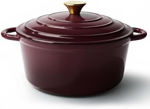 4.5 Quart Dutch Oven Pot with Lid, Non Stick Enameled Cast Iron Dutch Oven for Bread Baking, Heavy-Duty, Oven Safe Ceramic Cookware Up to 500°F for Baking, Braising, Stews, Roasting, Fig by Fijinhom