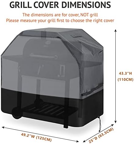 600D Oxford Heavy Duty BBQ Grill Cover 49Wx25Dx43H, Water Resistant - Image 3