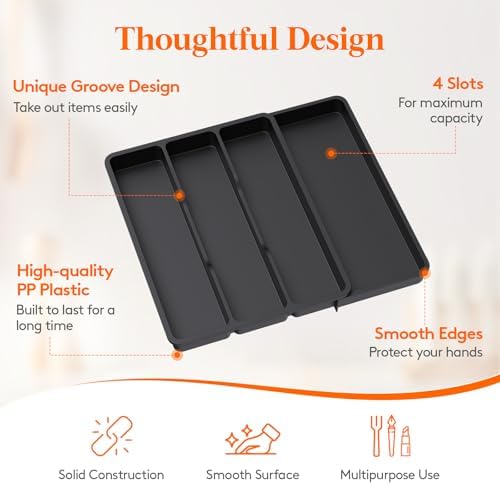 Lifewit Utensil Organizer for Kitchen Drawer, Expandable Cooking Tray - Image 6