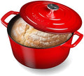 Nuwave 6 Qt PFAS-Free Enameled Cast Iron Dutch Oven Pot with Lid, Crimson by NuWave