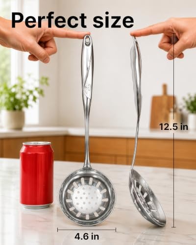Zulay Kitchen Stainless Steel Draining Spoon - Image 2