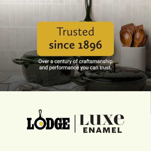 6 Quart Luxe Enamel DO with Gold Knob, Pesto - Image 7