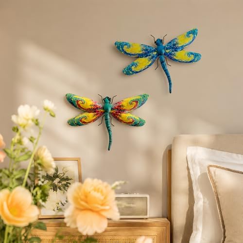 LIFFY Metal Dragonfly Wall Decor Set of 2 for Outdoor Garden & Home - Image 4