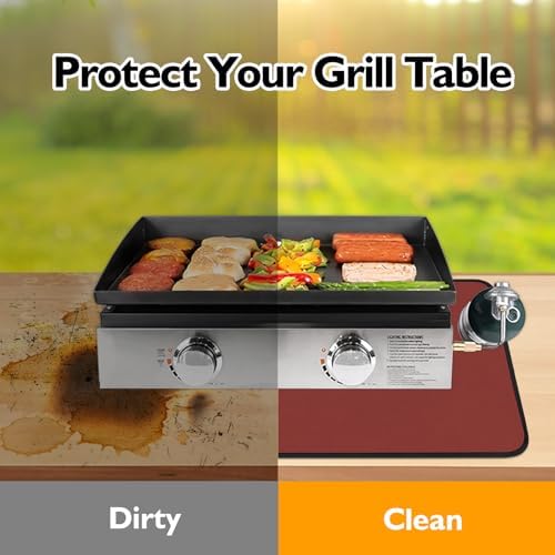 Heat Resistant Mats for Countertop fits Tabletop Grill, 36x24x0.04in, Red - Image 3