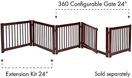 Primetime Petz 33237-E6 Extension Kit for 360 Configurable Walk Through Folding Pet Gate ,Walnut,24" - Image 5