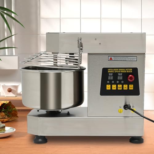 10.5Qt Commercial Food Mixer, 750W Dual Rotating Electric Dough Kneading Machine Kitchen Bakery Equipment with Stainless Steel Bowl & Security Shield for Pizzeria, Restaurant - Image 2