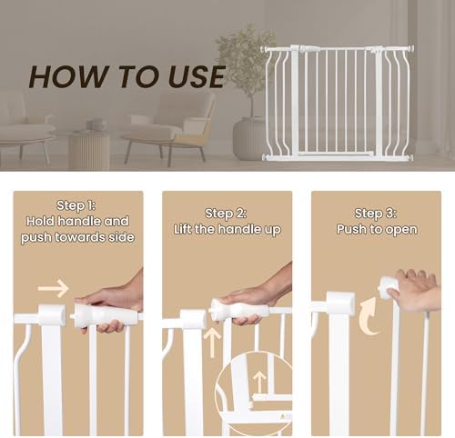 BalanceFrom 29.1-43.3" Easy Walk-Thru Baby and Pet Safety Gate with Hold-Open and Auto-Close – Adjustable Steel Barrier for Stairs, Doorways, and Hallways, No Drilling Installation - Image 3