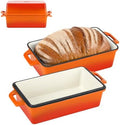 Northriver Casting Enameled Cast Iron Loaf Pan with Lid, Best Bread Oven, Bread Loaf Pans for Baking Homemade Sourdough Bread 9x5, 2 Piece set, Flame by NorthriverCasting