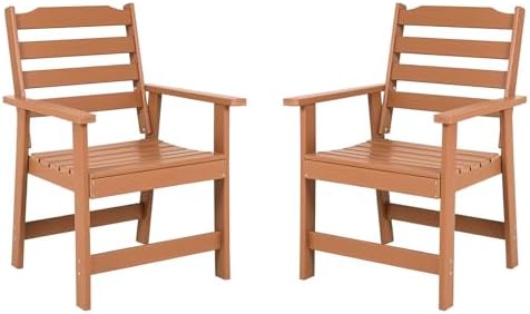 FUNBERRY Outdoor Dining Chairs Set of 2, HDPE Patio Chairs for Outside by FUNBERRY
