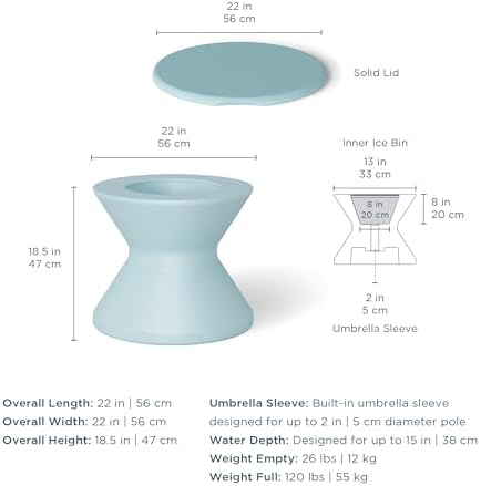 Ledge Lounger Pool Side Table, Ice Bin in Pool Table with Lid - Image 3