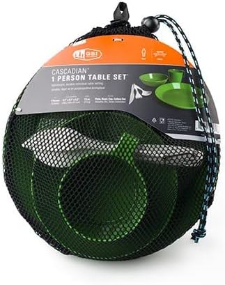 GSI Outdoors Cascadian Table Set I 6-Piece Camping, Backpacking Mess Kit, Plastic BPA Free, Plate, Bowl, Mug, Cup & Cutlery Set - Image 4