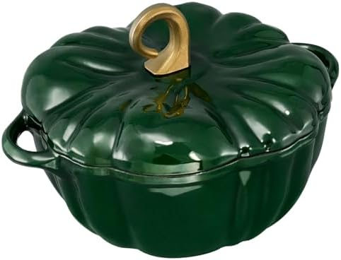 Flavehc Pumpkin Dutch Oven Pot with Lid 3.8 Qt, Enameled Cast Iron, Halloween Decor - Image 4