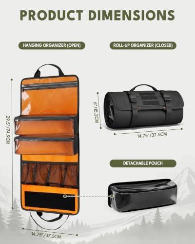 HODRANT Camping Roll Bag, Hanging Camp Kitchen Organizer with Multi Pockets - Image 6