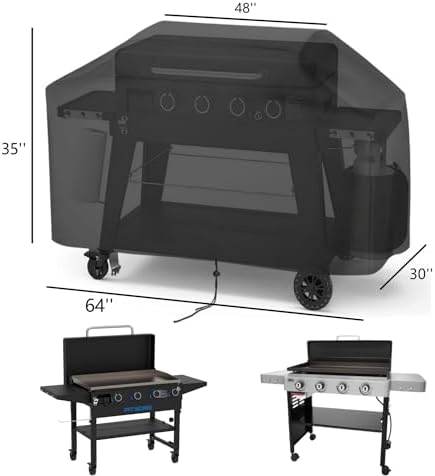 Heavy Duty Griddle Cover for Pit Boss 4-Burner Ultimate Griddle, Waterproof Black - 63" L×31" W×35" H - Image 4